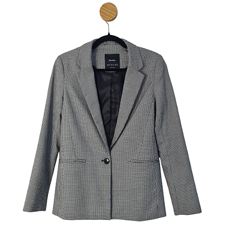 Blazer Bershka Branco e Preto PP