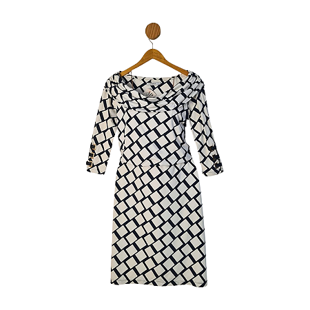 Vestido One Up Branco e Preto P
