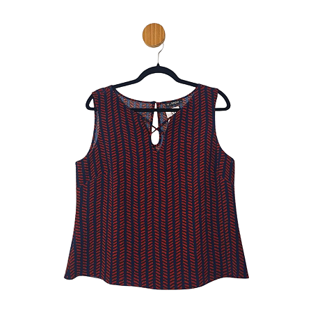 Blusa All Side Vinho e Azul 42