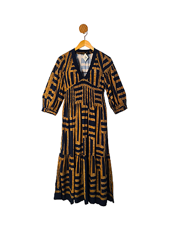 Vestido MOB Preto e Caramelo M