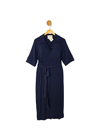 Vestido Santa Costura Azul Marinho M/G