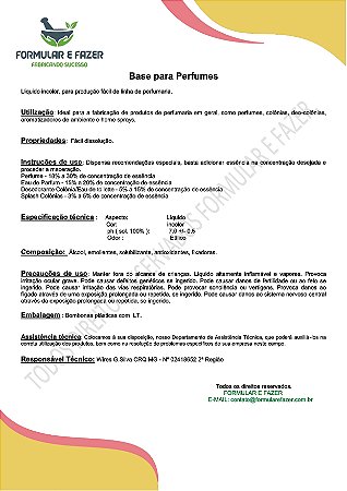 FORMULAÇÃO BASE PARA PERFUMES