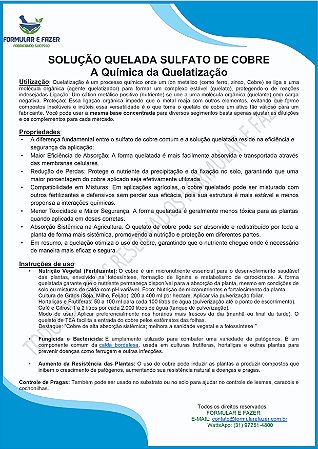 FORMULAÇÃO SOLUÇÃO QUELADA SULFATO DE COBRE