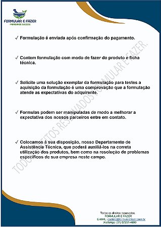 FORMULAÇÃO DESENGRAXANTE ALCALINO PESADO – RETÍFICA AUTOMÁTICA A QUENTE