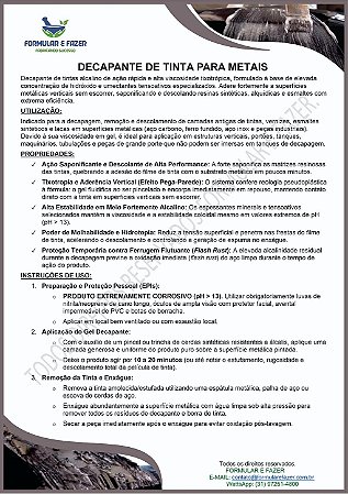 FORMULAÇÃO DECAPANTE DE TINTA PARA METAIS