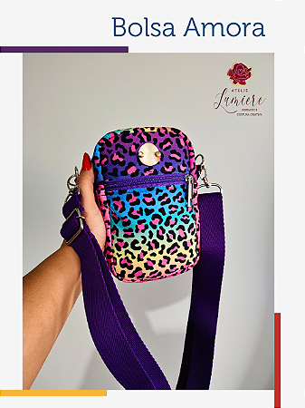 Bolsa Amora - Oncinha colorida com roxo
