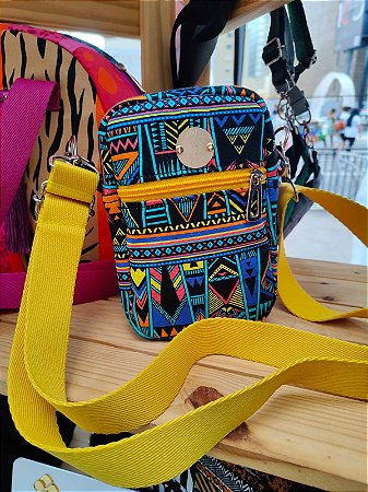Bolsa Amora - Étnica colorida com amarelo