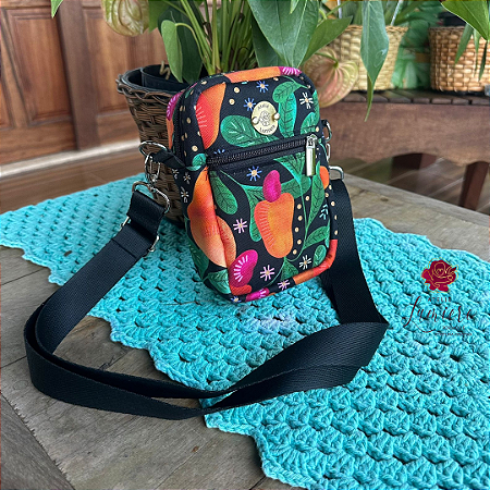 Bolsa Amora - Caju com preto