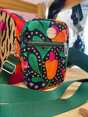 Bolsa Amora - Caju com verde