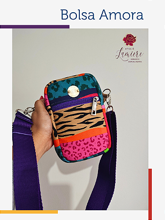 Bolsa Amora - Animal colors com roxo 04
