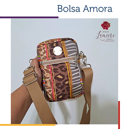 Bolsa Amora - Listras animais com bege