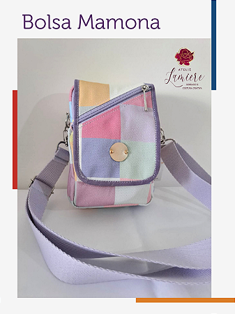 Bolsa Mamona - Quadrado colorido com lilás