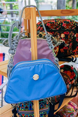 Bolsa Baunilha - Azul royal com cinza