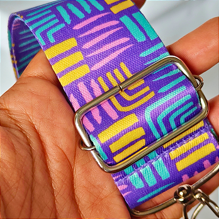 Alça Avulsa 4cm - Roxa estampada