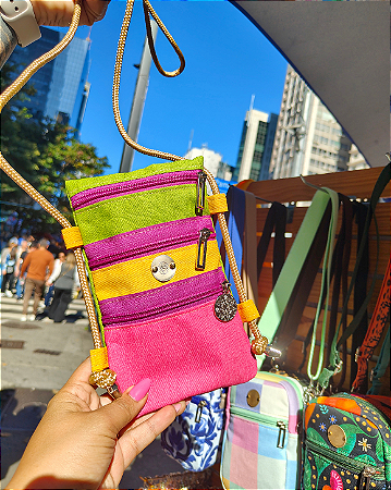 Bolsa Guaraná - Colorida com alça dourada