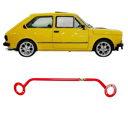 Barra Anti-torção Superior Para Fiat 147 c/Regulagem VERMELHA
