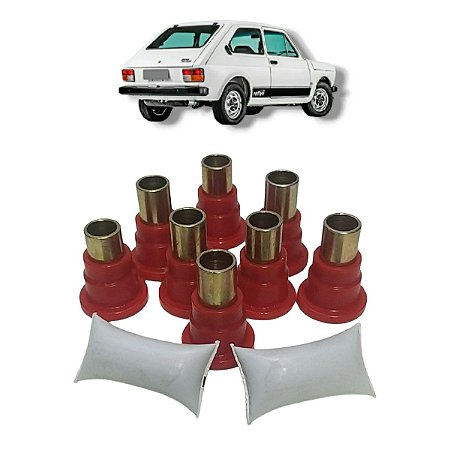 Kit Buchas Tras PU Poliuretano 8pçs GRAXA FIAT 147 - PU VERMELHO