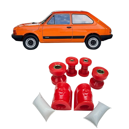 Kit Buchas Diant PU Poliuretano 6pçs Graxa Fiat 147 M8 Ø17