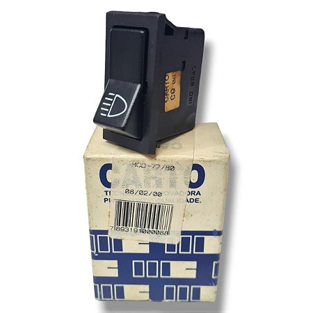 Botão Comando Interruptor Farol 1 Estágio Preto 12V - M Carto Original 77/80 - NOVO