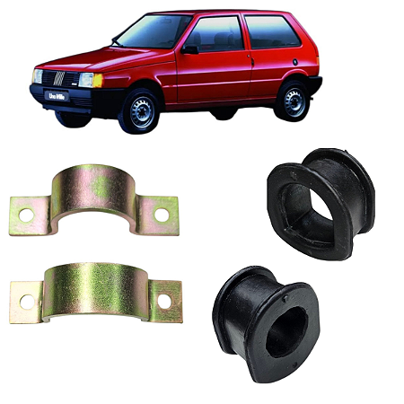 KIT Abraçadeira Caixa direção + Buchas Coxim LD/LE UNO
