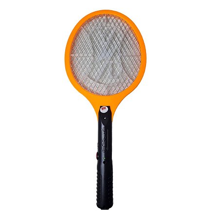 Raquete Elétrica Mata Mosquito Dengue Insetos Recarregável - Laranja (2533)