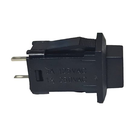 Interruptor Pulso PUSH momentâneo C/Trava Quadrado Preto