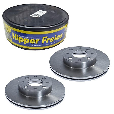 Par Disco Freio Dianteiro Ventilado s/Cubo HF38 Palio 99... Siena 97...