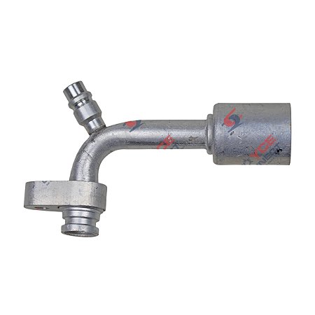 Conexão Block Fitting 90º 10mm Alumínio C/ Engate R134a Compressor (450312)