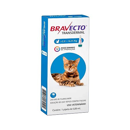Antipulgas Bravecto Gatos Transdermal 2,8 A 6Kg 250Mg