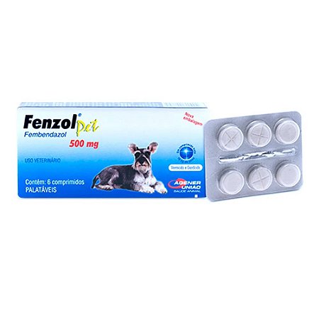Vermifugo Agener Fenzol Pet 6 Comp 500Mg