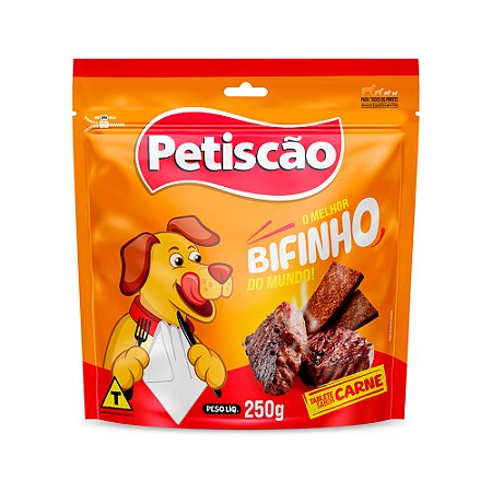 Petisco Tablete Bifinho Mastigável Carne Petiscão 250g