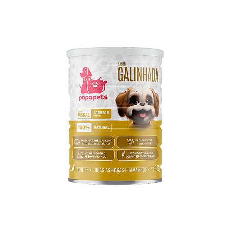 Ração Umida Papapets Sabor Galinhada Lata 300g