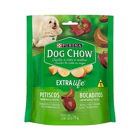 Petisco Dog Chow Cães Adultos Carinhos Mix de Frutas 75g
