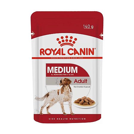Ração Úmida Royal Canin Cães Adultos Medium Sache 140g