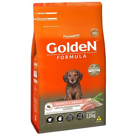 Ração Golden Formula Cães Filhotes Raças Pequenas Frango e Arroz