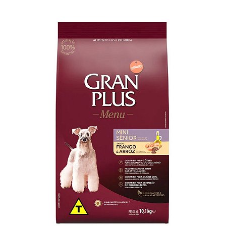 Ração GranPlus Menu Cães Mini Sênior Sabor Frango e Arroz