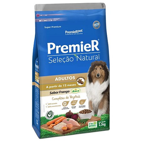 Ração Premier Seleção Natural Cães Adultos Raças Médias Sabor Frango
