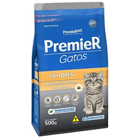 Ração Premier Ambientes Internos Gatos Filhotes Sabor Frango