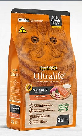 Ração Special Cat Ultralife Gatos Salmão e Arroz para Castrados Senior 10+