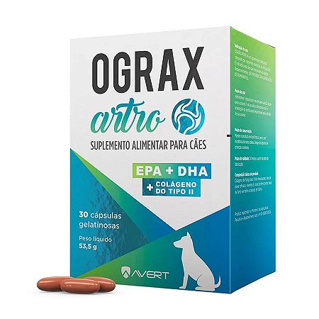 Suplemento Avert Ograx Artro Cães 30 Cap