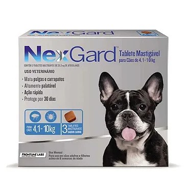 Antipulgas e Carrapatos NexGard Cães de 4,1 a 10kg 1 un