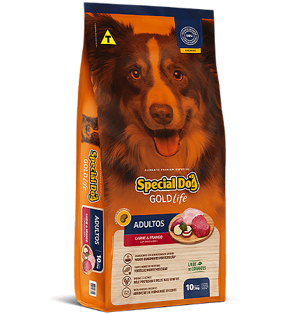 Ração Special Dog Gold Life Adulto Carne e Frango
