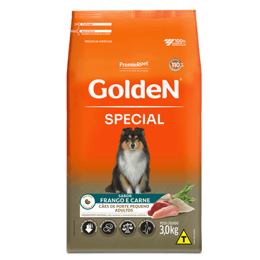 Ração Golden Special Cães Adultos Porte Pequeno Frango e Carne