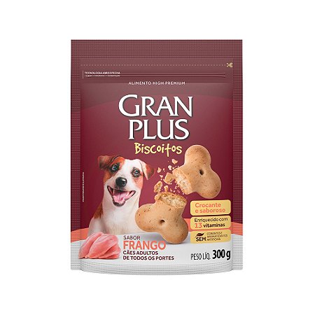 Biscoito GranPlus Cães Adultos Frango 300 g