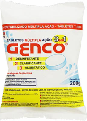 Tablete Multipla Ação 3 em 1 T-200 Genco 200g