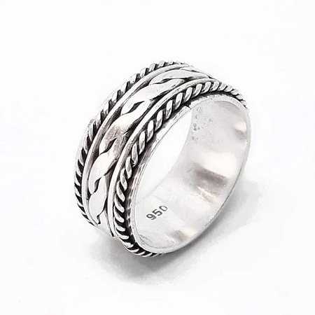 Anel Prata 925 Artesanal Masculino trançado - SOB ENCOMENDA