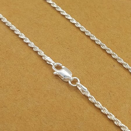 Corrente Prata 925 Italiana Ponto baiano 60cm x 1,3mm