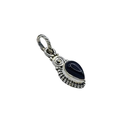 Pingente prata 925 - Ônix - Gota