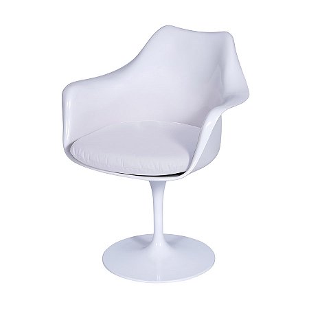 Cadeira Boxbit Saarinen ABS Branca Almofada Branca - BoxBit