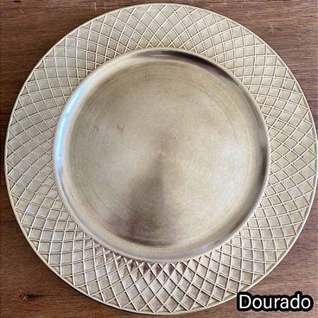 Sousplat - Plástico Dourado/Rosê